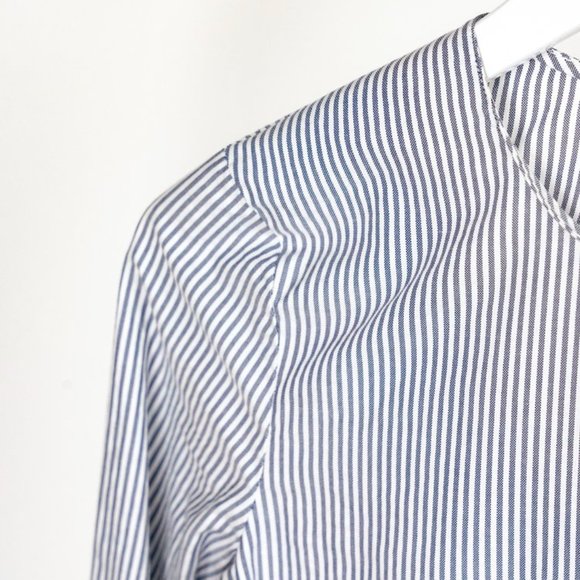 Theory Lexanda Mason Striped Bell-Sleeve Peplum Top - Picture 5 of 9